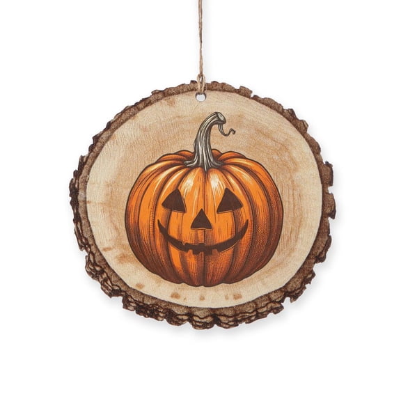 CafePress - Jack O Lantern - Rustic Wood Ornament, 2.75"x2.5"