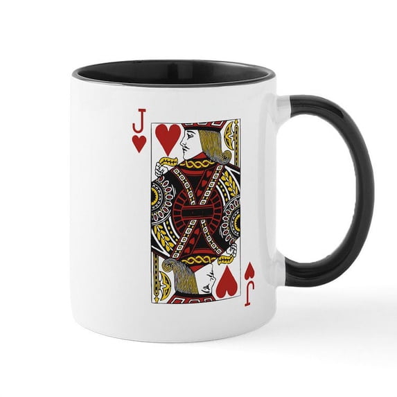 CafePress - Jack Of Hearts Mug - 11 oz Ceramic Mug - Novelty Coffee Tea Cup