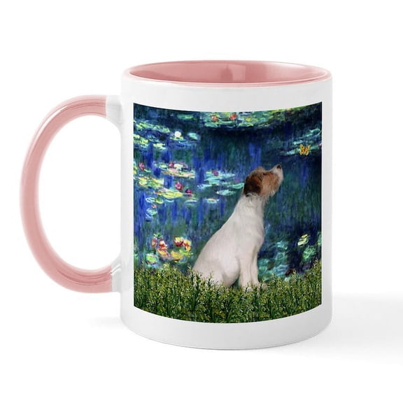 CafePress - Jack Russell & Lilies Mug - 11 oz Ceramic Mug - Novelty Coffee Tea Cup
