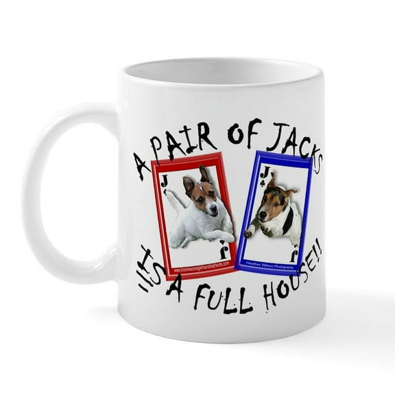 CafePress - Jack Russell Terrier PAIR OF JACKS Mug - 11 oz Ceramic Mug - Novelty Coffee Tea Cup
