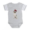 thumbnail image 1 of CafePress - Jack Russell Terrier Santa - Cute Infant Baby Football Bodysuit, 1 of 3
