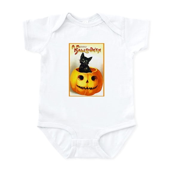 CafePress - Jackolantern Black Cat Infant Bodysuit - Baby Light Bodysuit, Size Newborn - 24 Months