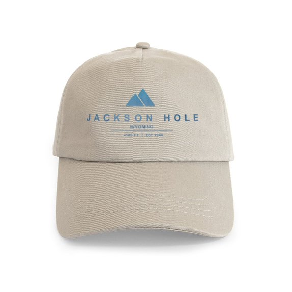 CafePress - Jackson Hole Ski Resort Wyoming - Adjustable 100% Brushed Unisex Casual Cotton Baseball Cap, Beige, 1