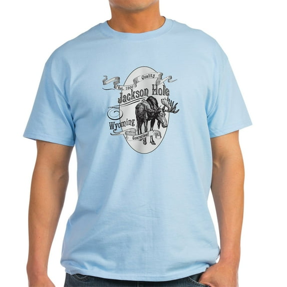 CafePress - Jackson Hole Vintage Moose Light T Shirt - Men's Classic Graphic T-Shirt