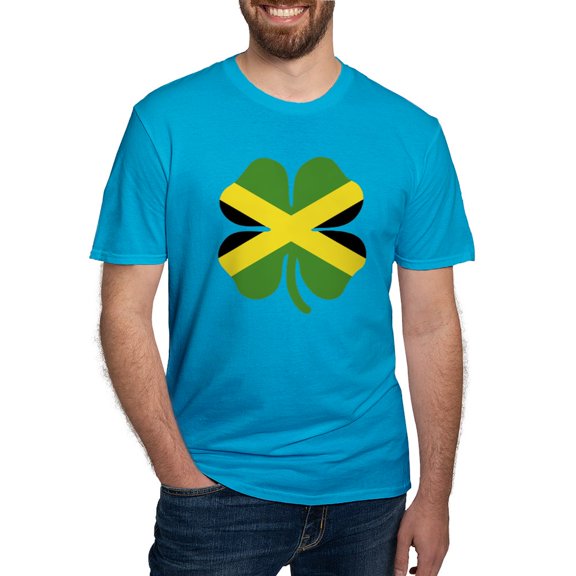 CafePress - Jamaica Flag Irish St Patricks Day Clover T Shirt - Men's Fitted T-Shirt