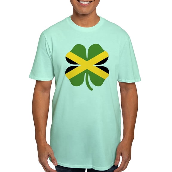 CafePress - Jamaica Flag Irish St Patricks Day Clover T Shirt - Men's Fitted T-Shirt