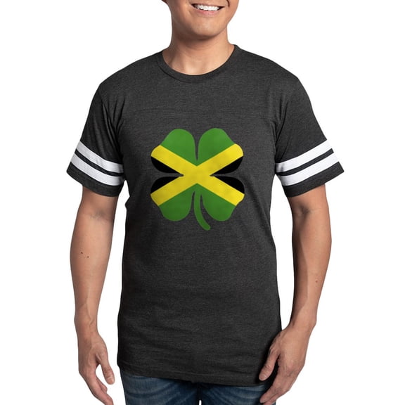 CafePress - Jamaica Flag Irish St Patricks Day Clover T Shirt - Mens Football Shirt