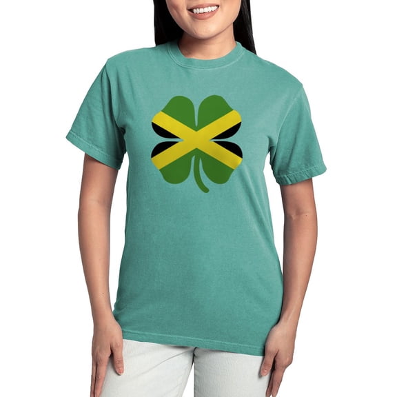 CafePress - Jamaica Flag Irish St Patricks Day Clover T Shirt - Womens Comfort Colors® Shirt
