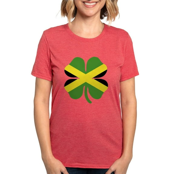 CafePress - Jamaica Flag Irish St Patricks Day Clover T Shirt - Womens Tri-blend T-Shirt