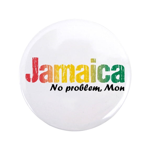CafePress - Jamaica No Problem Tri Button - 3.5" Button