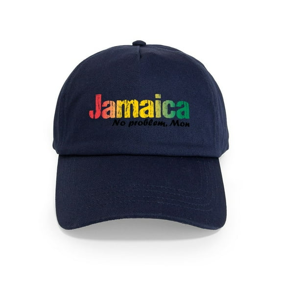 CafePress - Jamaica No Problem Tri Cap - Adjustable 100% Brushed Unisex Casual Cotton Baseball Cap, Beige, 1