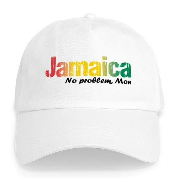 CafePress - Jamaica No Problem Tri Cap - Adjustable 100% Brushed Unisex Casual Cotton Baseball Cap, Beige, 1