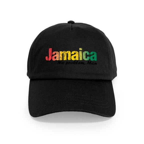 CafePress - Jamaica No Problem Tri Cap - Adjustable 100% Brushed Unisex Casual Cotton Baseball Cap, Beige, 1