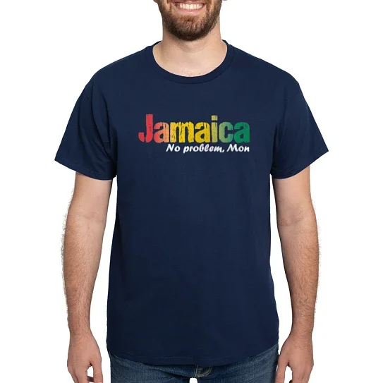 CafePress - Jamaica No Problem Tri Dark T Shirt - Men's Classic Cotton T-Shirts