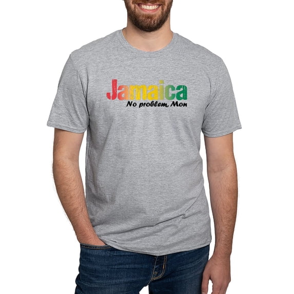 CafePress - Jamaica No Problem Tri Fitted T Shirt - Fitted T-Shirt, Vintage Fit Soft Cotton Tee