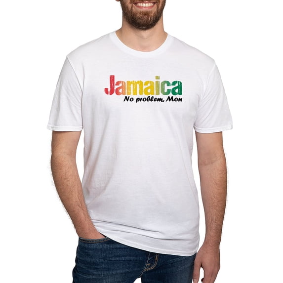 CafePress - Jamaica No Problem Tri Fitted T Shirt - Fitted T-Shirt, Vintage Fit Soft Cotton Tee
