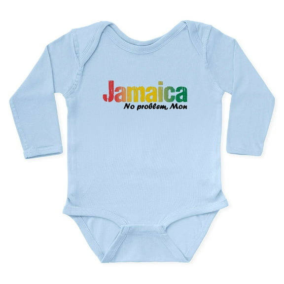 CafePress - Jamaica No Problem Tri Long Sleeve Infant Bodysuit - Long Sleeve Cotton Baby Bodysuit