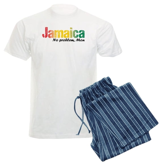 CafePress - Jamaica No Problem Tri Men's Light Pajamas - Men's Light Loose Fit Cotton Pajama Set