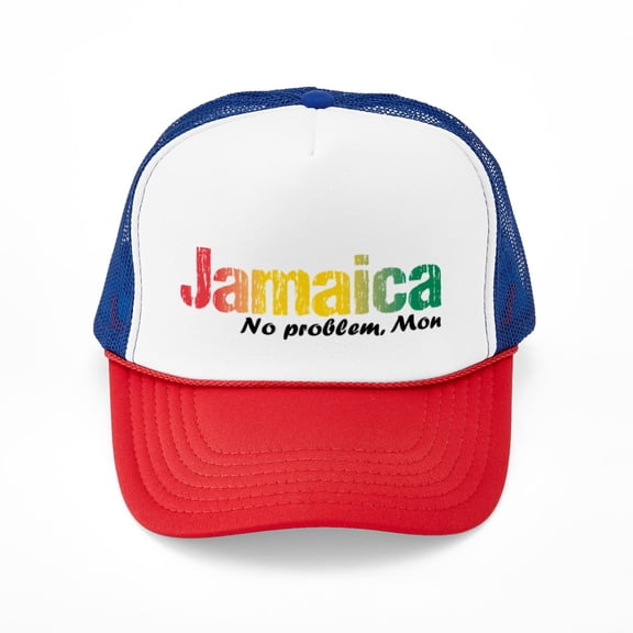 CafePress - Jamaica No Problem Tri - Trucker Hat - Polyester Foam Front and Nylon Mesh Weave Back