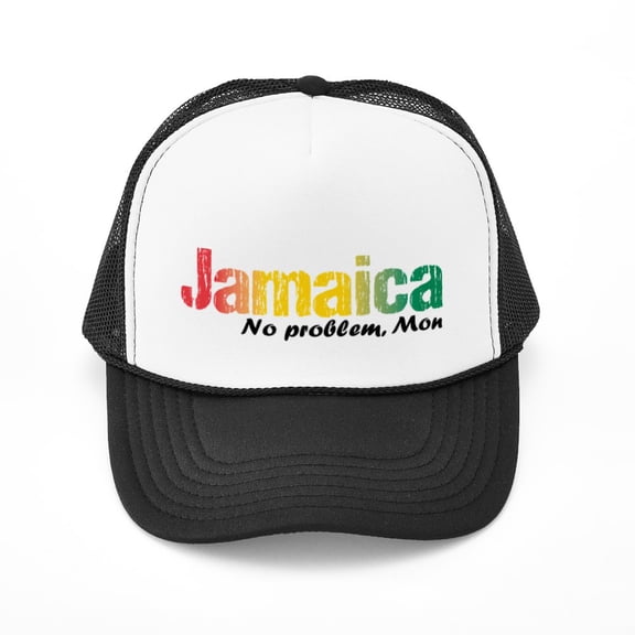 CafePress - Jamaica No Problem Tri - Adjustable Unisex Printed Trucker Hat with Mesh Back