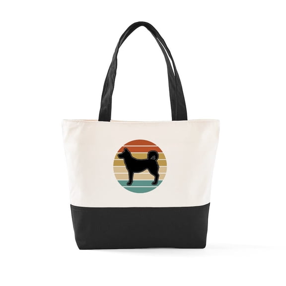 CafePress - Jamthund Swedish Elkhound - Two Tone, 100% Cotton, Zipper Tote Bag