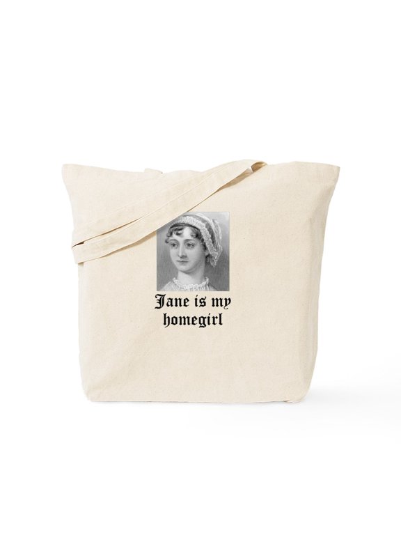 - Jane Austen Homegirl Tote Bag - Unisex Canvas Tote Bag, Beige, 1-Piece