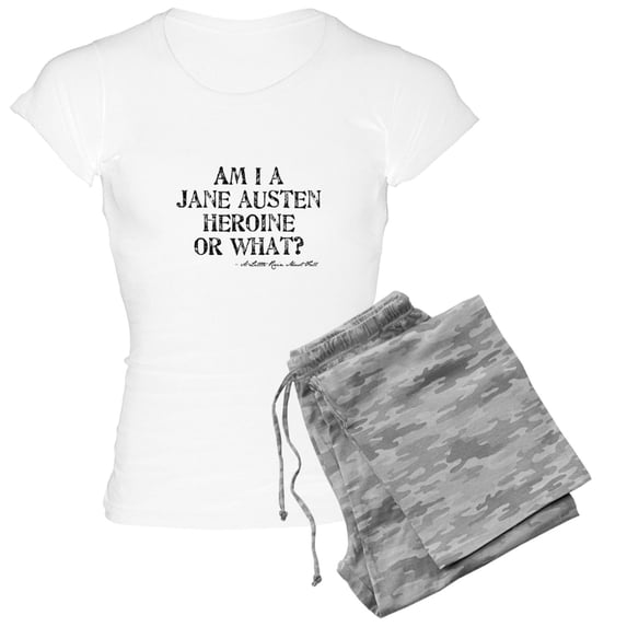 CafePress - Jane Austen Quote Women's Light Pajamas - Women's Short Sleeve Print T-Shirt and Pants Light Cotton Pajama Set