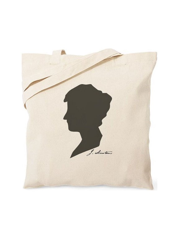 - Jane Austen Tote Bag - Unisex Canvas Tote Bag, Beige, 1-Piece