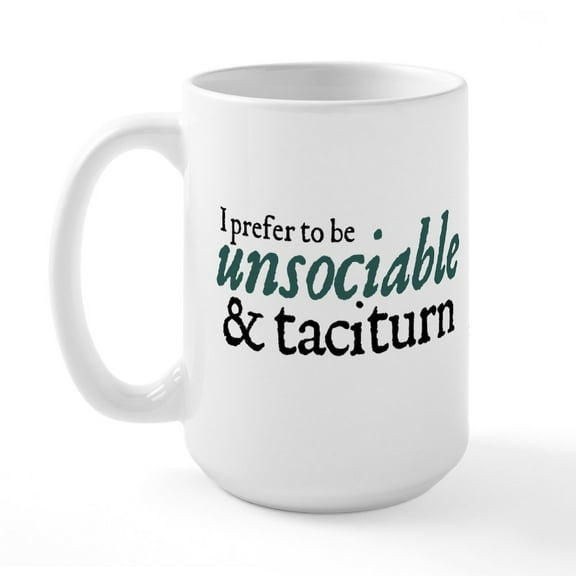 CafePress - Jane Austen Unsociable Large Mug - 15 oz Ceramic Large White Novelty Mug