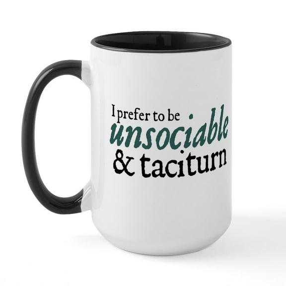 CafePress - Jane Austen Unsociable Large Mug - 15 oz Ceramic Large White Novelty Mug
