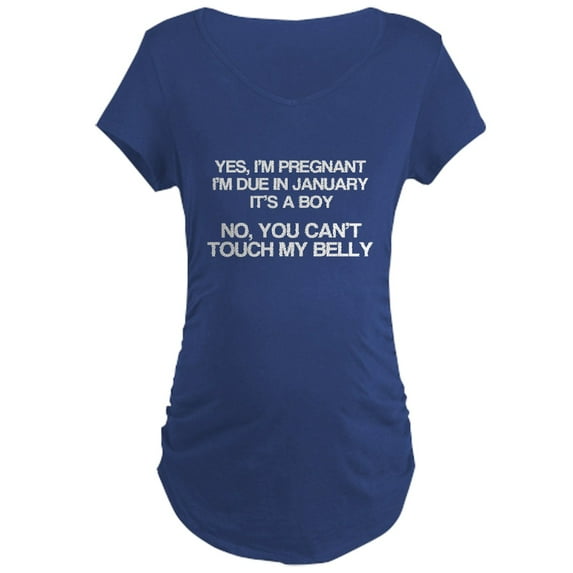 CafePress - January, Baby Boy, Funny Maternity Tee - Maternity Dark T-Shirt