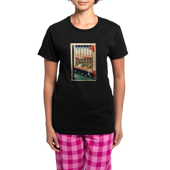 CafePress - Japanese Cats Women's Dark Pajamas - Women's Short Sleeve Print T-Shirt and Pants Dark Cotton Pajama Set