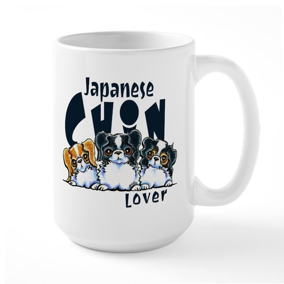 CafePress - Japanese Chin Lover Mugs - 15 oz Ceramic Large White Novelty Mug