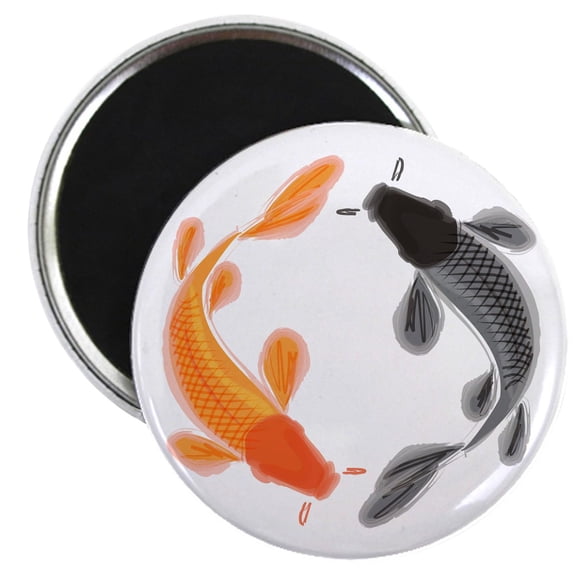 CafePress - Japanese Koi Magnets - 2.25" Round Magnet, Refrigerator Magnet, Button Magnet Style