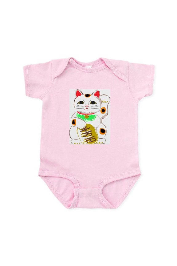 - Japanese Lucky Cat Infant Creeper - Baby Light Bodysuit, Size Newborn - 24 Months