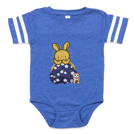 CafePress - Japanese Style Rabbit With Purse - Cute Infant Baby Football Bodysuit
