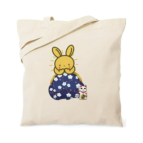 CafePress - Japanese Style Rabbit With Purse - Unisex Canvas Tote Bag, Beige, 1-Piece