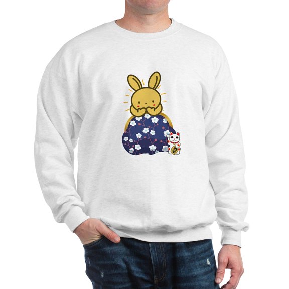 CafePress - Japanese Style Rabbit With Purse Sweatshirt - Crew Neck Sweatshirt