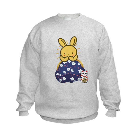 CafePress - Japanese Style Rabbit With Purse Sweatshirt - Kids Sweatshirt, Youth Crew Neck Sweatshirt