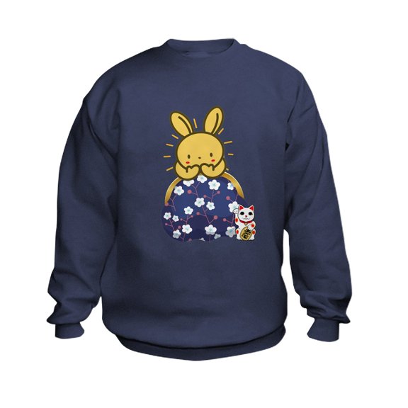 CafePress - Japanese Style Rabbit With Purse Sweatshirt - Kids Sweatshirt, Youth Crew Neck Sweatshirt