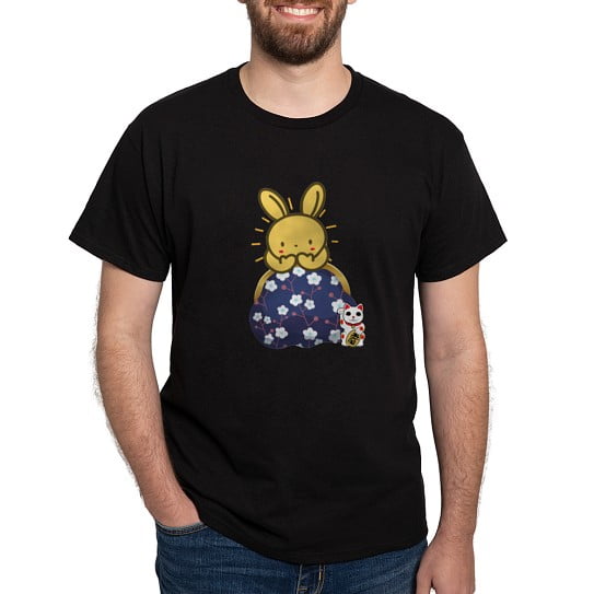 CafePress - Japanese Style Rabbit With Purse T Shirt - Men's Classic Cotton T-Shirts