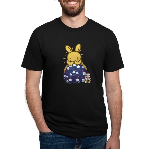 CafePress - Japanese Style Rabbit With Purse T Shirt - Mens Tri-blend T-Shirt