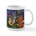 thumbnail image 1 of CafePress - Jazz Cats At Night Mug - 11 oz Ceramic Mug - Novelty Coffee Tea Cup, 1 of 4