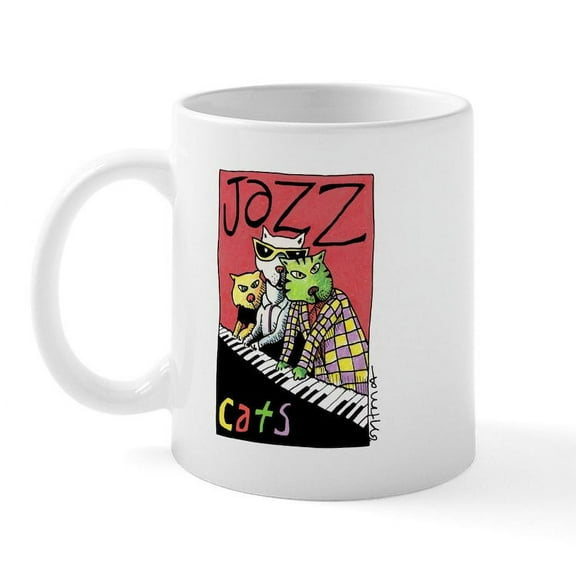 CafePress - Jazz Cats Mug - 11 oz Ceramic Mug - Novelty Coffee Tea Cup