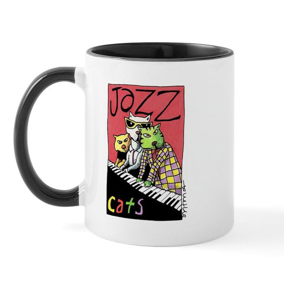 CafePress - Jazz Cats Mug - 11 oz Ceramic Mug - Novelty Coffee Tea Cup