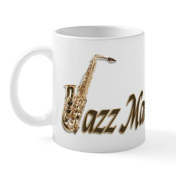 CafePress - Jazz Man Sax Saxophone Mug - 11 oz Ceramic Mug - Novelty Coffee Tea Cup