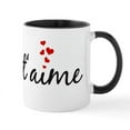 thumbnail image 1 of CafePress - Je T'aime, French Word Art With Red Hearts Mug - 11 oz Ceramic Mug - Novelty Coffee Tea Cup, 1 of 6