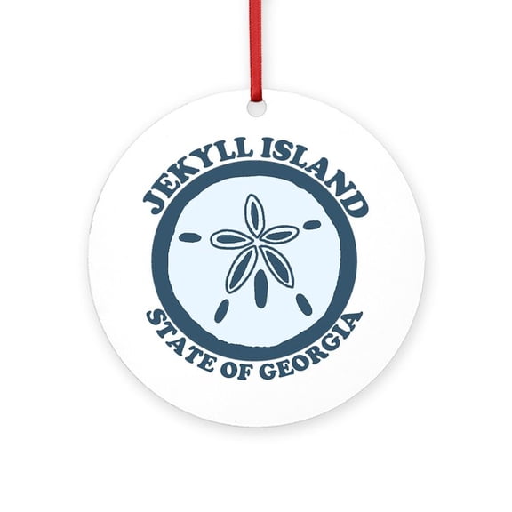 CafePress - Jekyll Island GA Sand Dollar Design. Ornament (R - Round Wood Ornament 4"