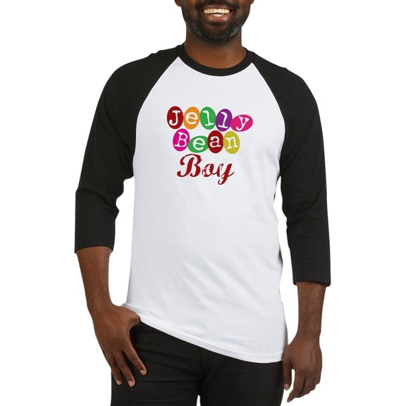 CafePress - Jelly Bean Boy Baseball Jersey - Cotton Baseball Jersey, 3/4 Raglan Sleeve Shirt