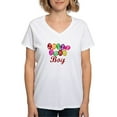thumbnail image 1 of CafePress - Jelly Bean Boy Women's V Neck T Shirt - Womens Cotton V-Neck T-shirt, 1 of 4